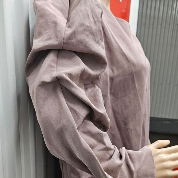 COS Collection of Style Structured Puff Long Sleeve Shift Dress in Mauve… - Picture 5 of 9